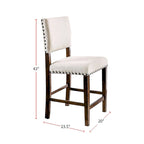 Set di 2 sedie da pranzo marroni ciliegio e avorio con rifiniture borchiate