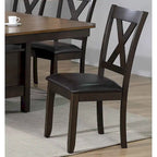 Set da pranzo di 7 pezzi in legno massello con piano impiallacciato e contenitore