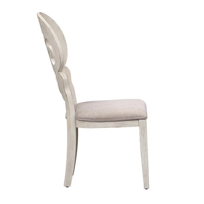 Set da pranzo 6 pezzi con tavolo a cavalletto – Bianco antico, pino e pioppo, prolunga rimovibile, panca