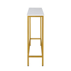 Consolle Sottile – Ferro Bianco e Oro Verniciato a Polvere, 42L x 32A, Capacità 250 lbs
