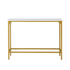 Consolle Sottile – Ferro Bianco e Oro Verniciato a Polvere, 42L x 32A, Capacità 250 lbs