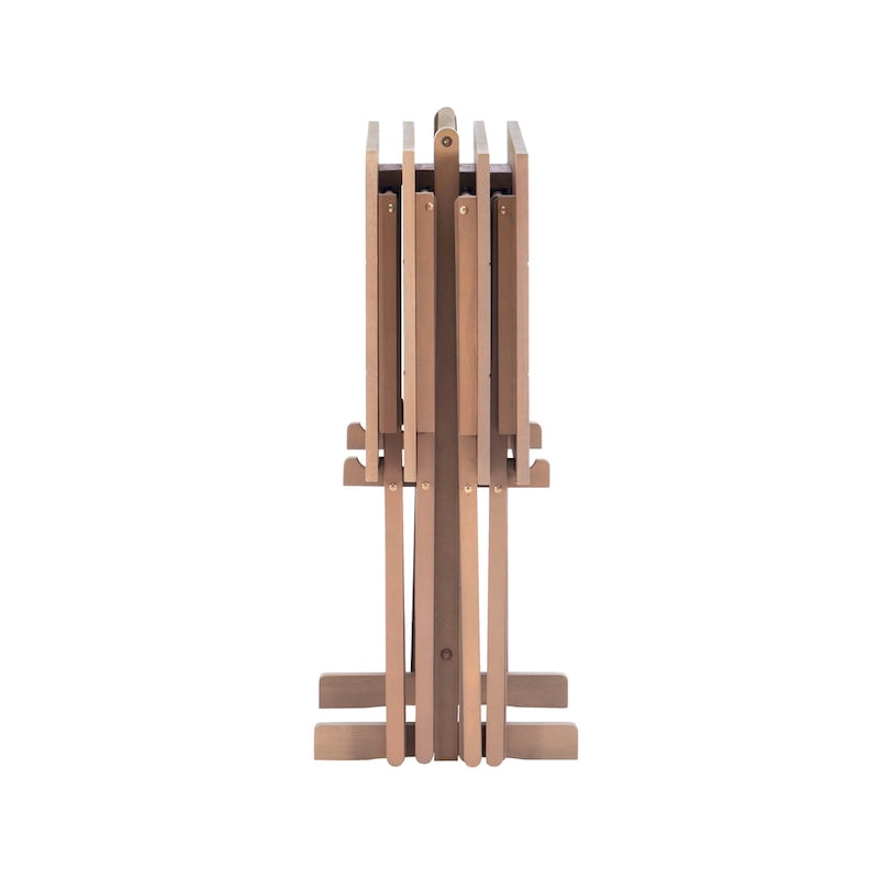 Tavolino vassoio pieghevole in legno di acacia con finitura Driftwood