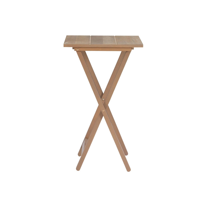 Tavolino vassoio pieghevole in legno di acacia con finitura Driftwood