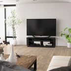 Mobile TV Bakersfield nero in legno, per TV fino a 75 pollici