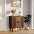 Credenza moderna a righe verticali marroni e mobile contenitore