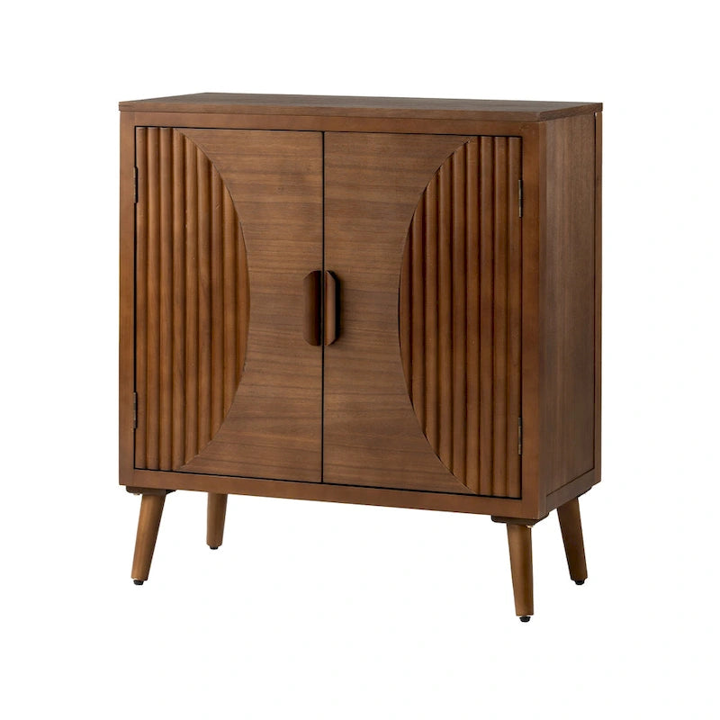 Credenza moderna a righe verticali marroni e mobile contenitore