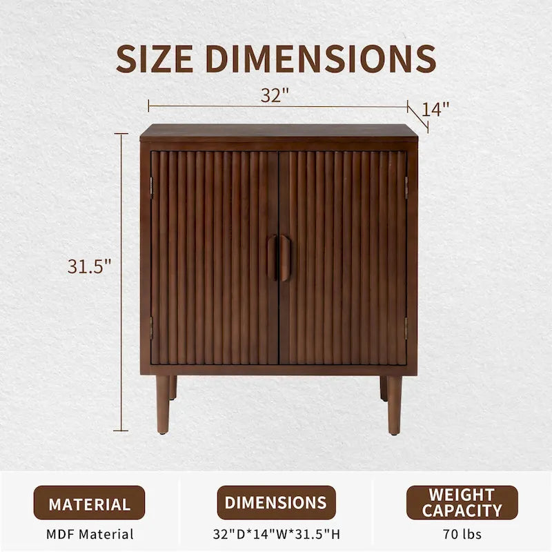Credenza moderna a righe verticali marroni e mobile contenitore