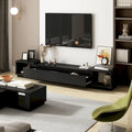 Mobile TV Allungabile Stile Moderno con 3 Cassetti Bianco/Nero 65.4-106.3