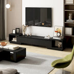 Mobile TV Allungabile Stile Moderno con 3 Cassetti Bianco/Nero 65.4-106.3