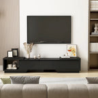 Mobile TV Allungabile Stile Moderno con 3 Cassetti Bianco/Nero 65.4-106.3