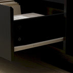 Mobile TV Allungabile Stile Moderno con 3 Cassetti Bianco/Nero 65.4-106.3
