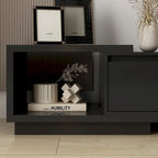 Mobile TV Allungabile Stile Moderno con 3 Cassetti Bianco/Nero 65.4-106.3