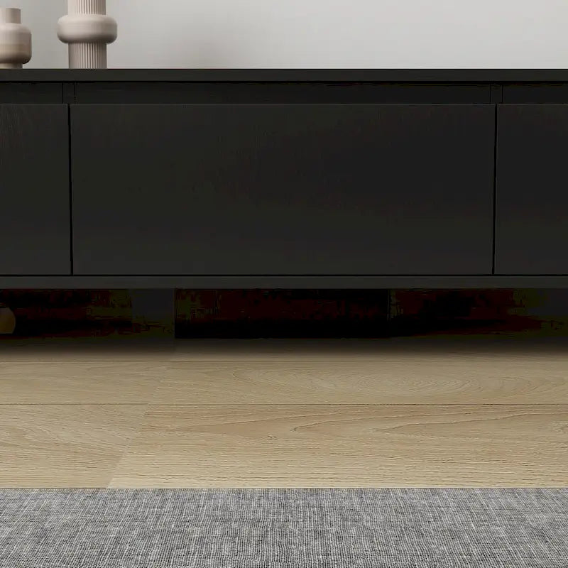 Mobile TV Allungabile Stile Moderno con 3 Cassetti Bianco/Nero 65.4-106.3