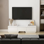 Mobile TV Allungabile Stile Moderno con 3 Cassetti Bianco/Nero 65.4-106.3