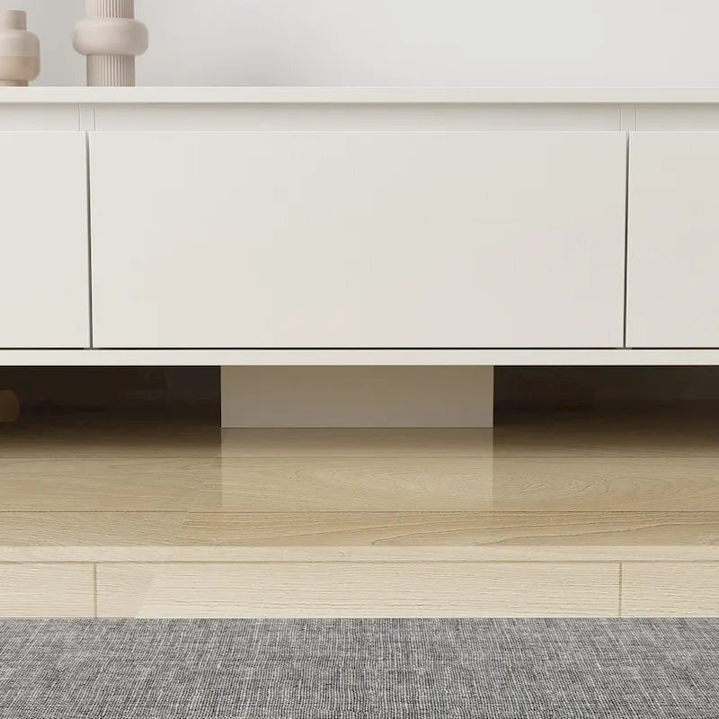 Mobile TV Allungabile Stile Moderno con 3 Cassetti Bianco/Nero 65.4-106.3