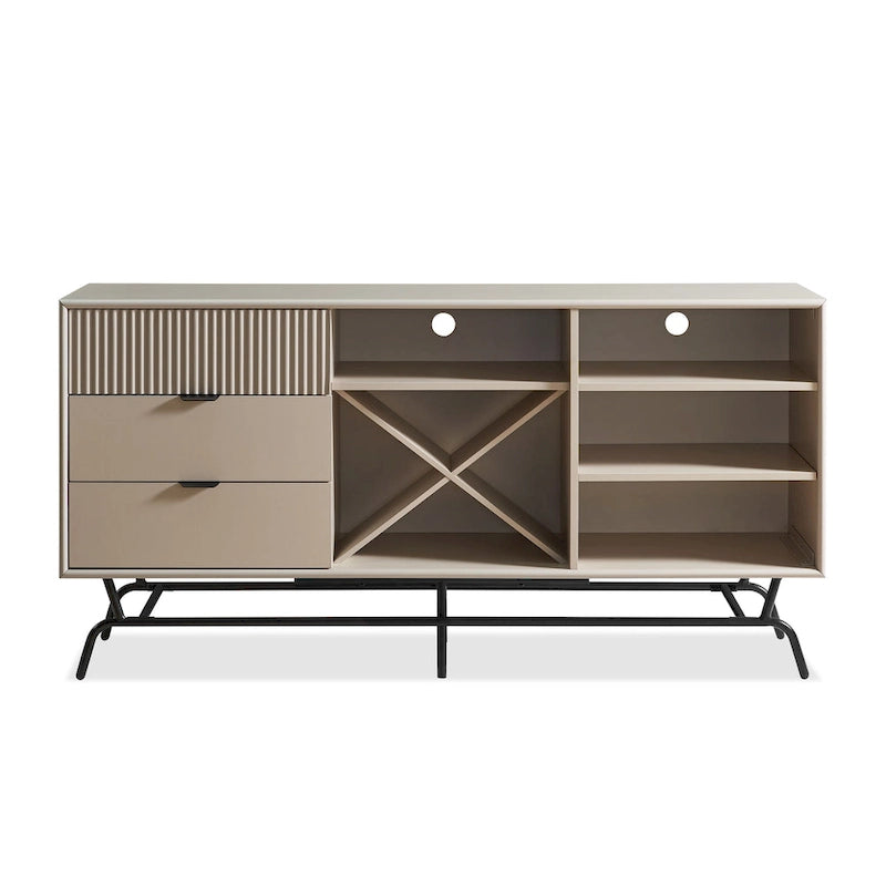 Moderna credenza da pranzo a buffet da 150 cm con mobiletto per il vino