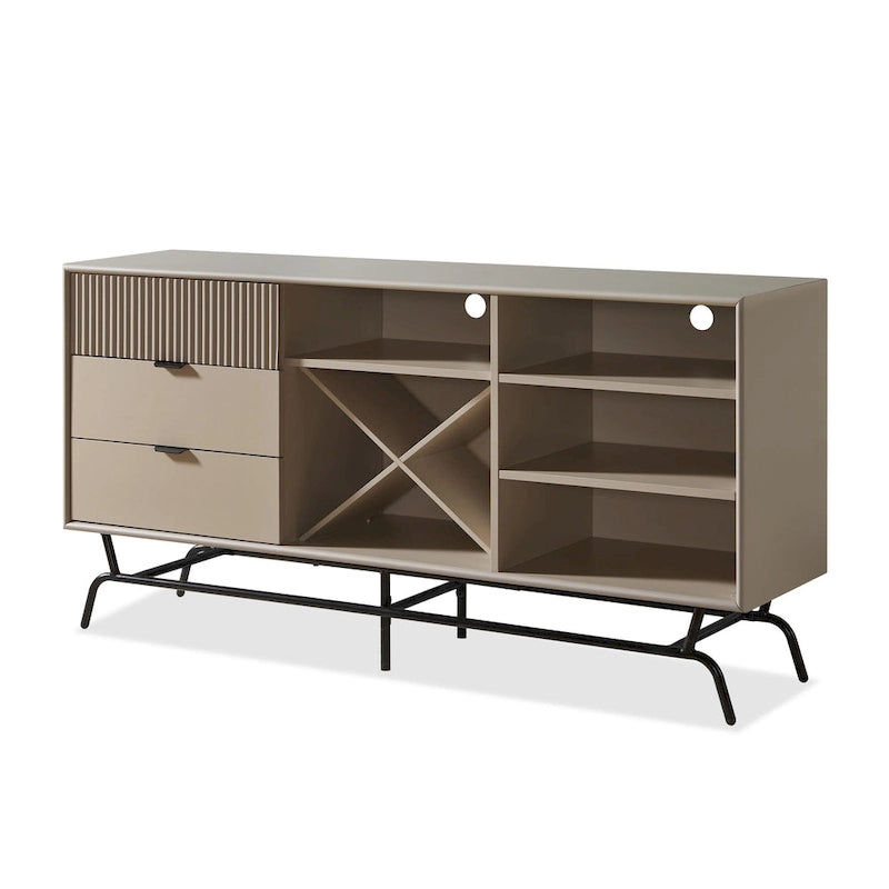 Moderna credenza da pranzo a buffet da 150 cm con mobiletto per il vino