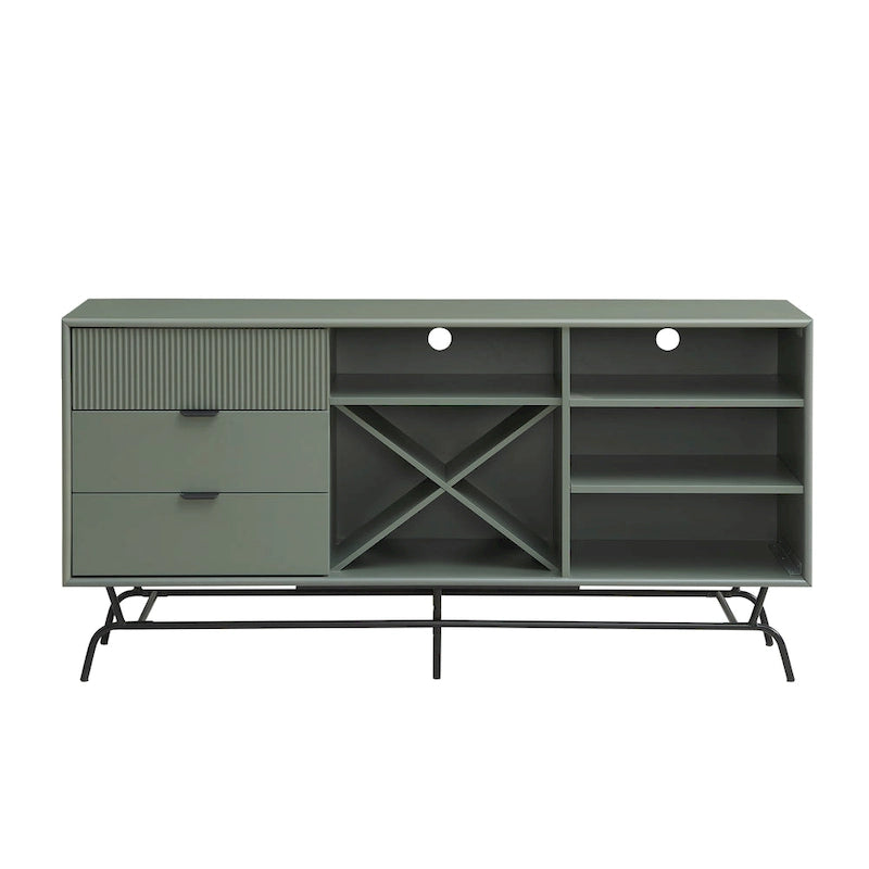 Moderna credenza da pranzo a buffet da 150 cm con mobiletto per il vino
