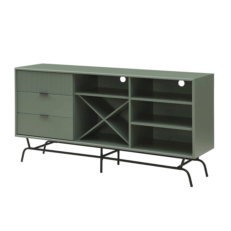Moderna credenza da pranzo a buffet da 150 cm con mobiletto per il vino