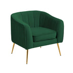 Poltrona a botte moderna in velluto con pouf
