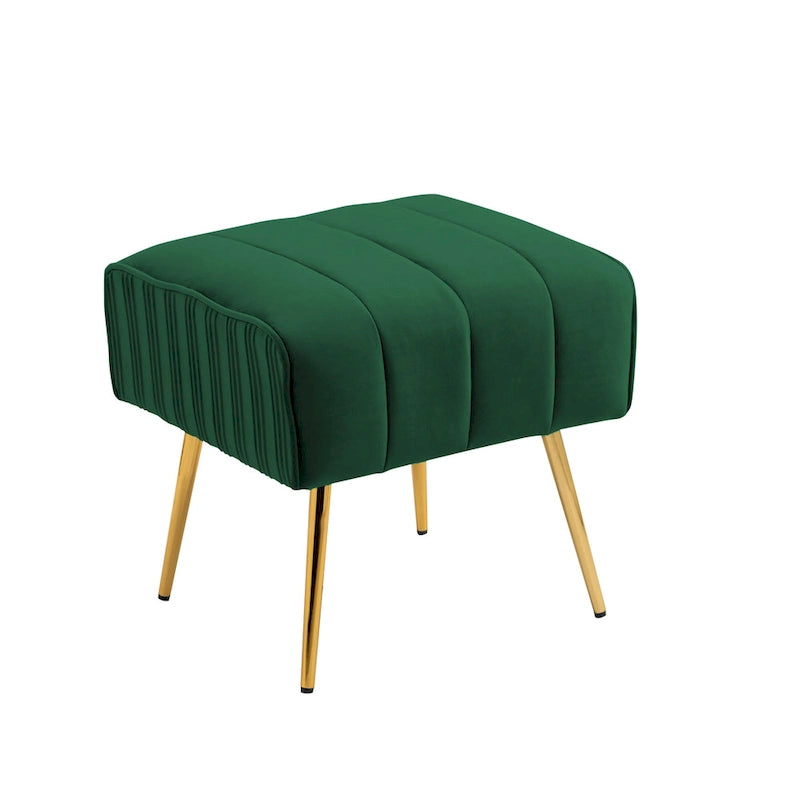 Poltrona a botte moderna in velluto con pouf