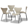 Set di 4 sedie da pranzo Jaden moderne e contemporanee in plastica/metallo