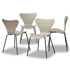 Set di 4 sedie da pranzo Jaden moderne e contemporanee in plastica/metallo