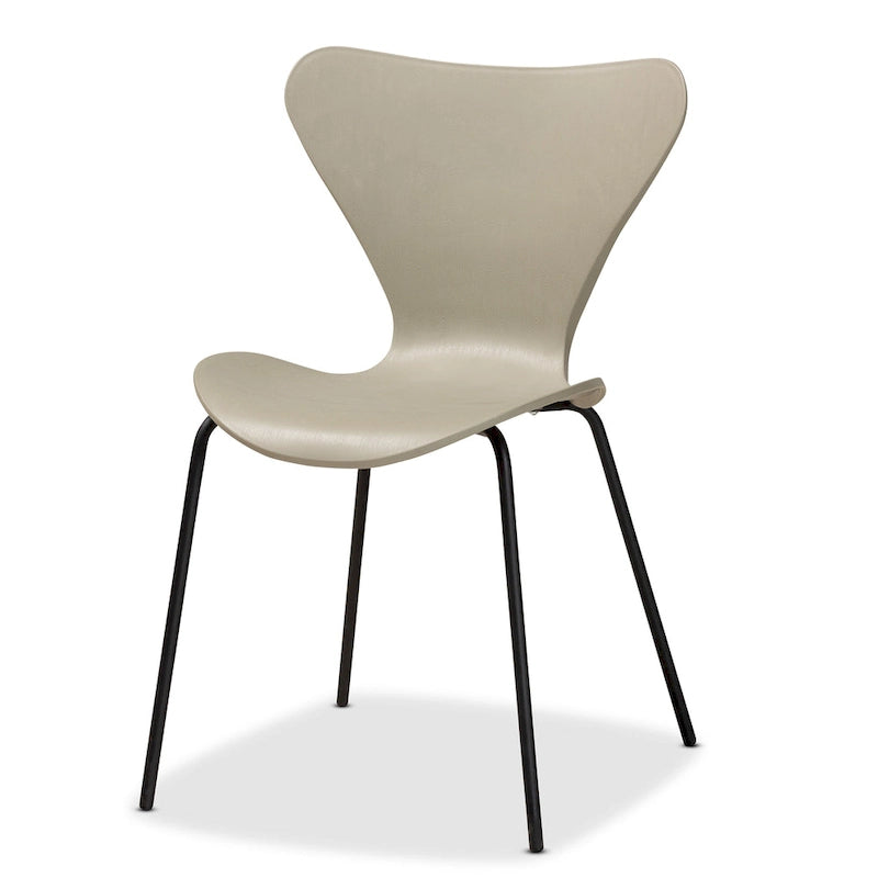 Set di 4 sedie da pranzo Jaden moderne e contemporanee in plastica/metallo