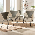 Set di 4 sedie da pranzo Jaden moderne e contemporanee in plastica/metallo