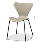 Set di 4 sedie da pranzo Jaden moderne e contemporanee in plastica/metallo