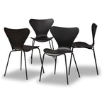 Set di 4 sedie da pranzo Jaden moderne e contemporanee in plastica/metallo