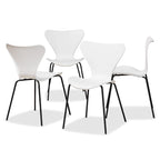 Set di 4 sedie da pranzo Jaden moderne e contemporanee in plastica/metallo