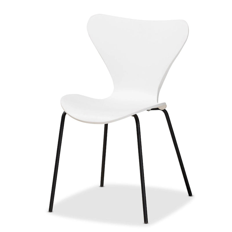 Set di 4 sedie da pranzo Jaden moderne e contemporanee in plastica/metallo