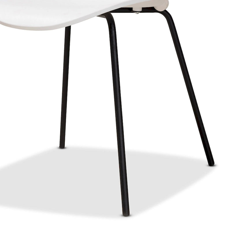 Set di 4 sedie da pranzo Jaden moderne e contemporanee in plastica/metallo