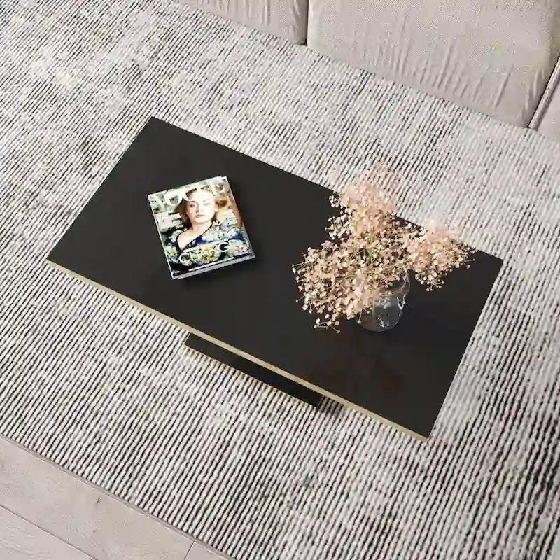 Tavolino rettangolare moderno lucido per soggiorni contemporanei