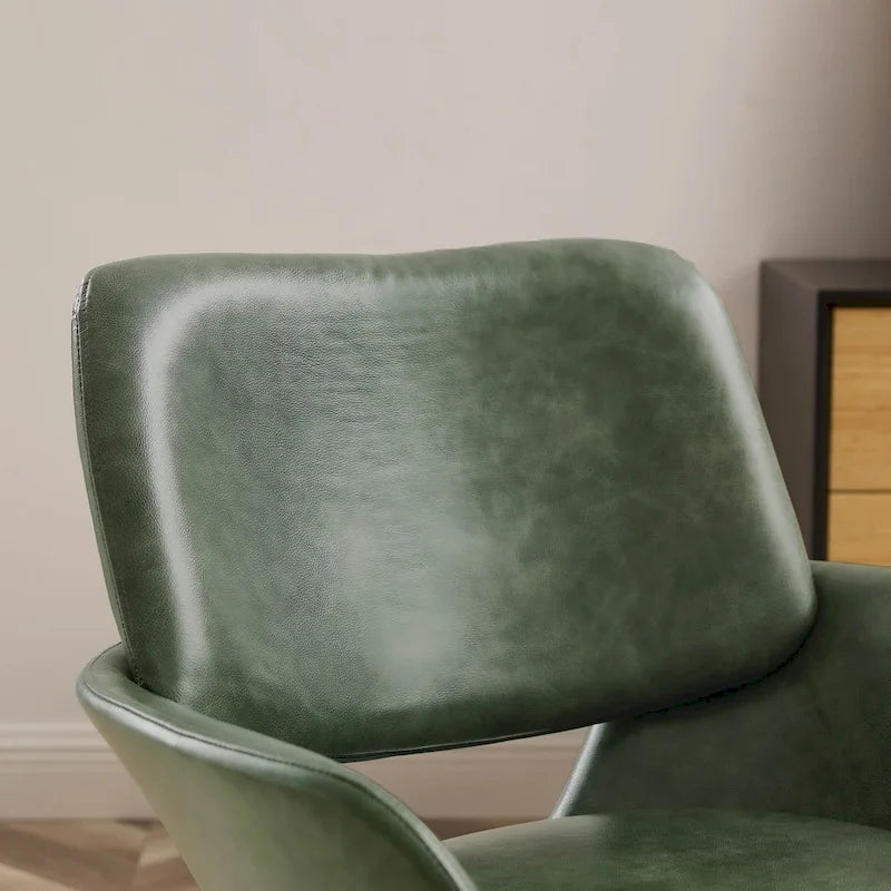 Poltrona direzionale girevole da ufficio moderna – Pelle bovina, base cromata, 360 kg