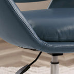 Poltrona direzionale girevole da ufficio moderna – Pelle bovina, base cromata, 360 kg