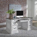 Scrivania in legno effetto invecchiato bianco antico – Stile rustico, mobili per ufficio a casa
