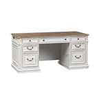 Scrivania in legno effetto invecchiato bianco antico – Stile rustico, mobili per ufficio a casa