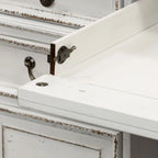Scrivania in legno effetto invecchiato bianco antico – Stile rustico, mobili per ufficio a casa