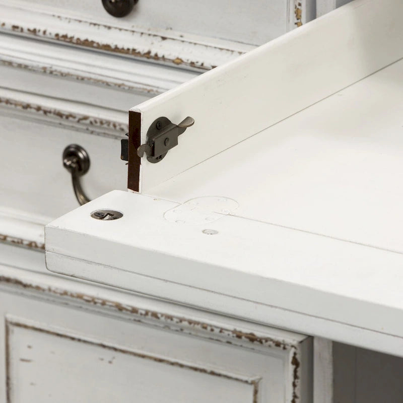 Scrivania in legno effetto invecchiato bianco antico – Stile rustico, mobili per ufficio a casa