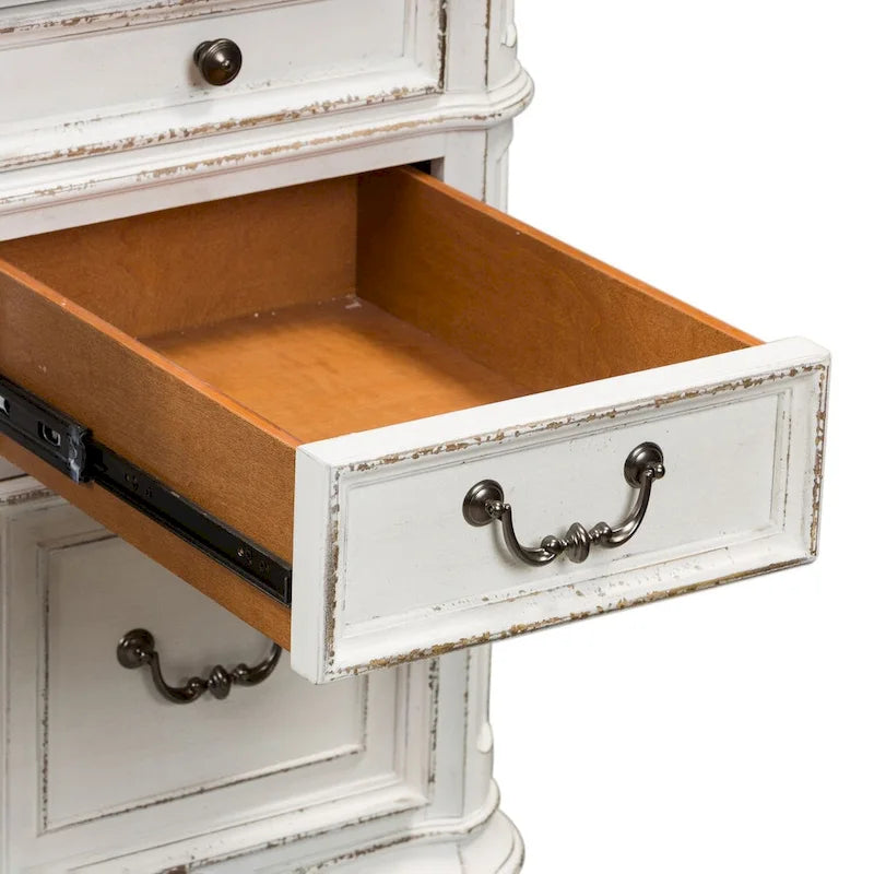 Scrivania in legno effetto invecchiato bianco antico – Stile rustico, mobili per ufficio a casa