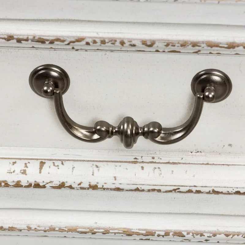 Scrivania in legno effetto invecchiato bianco antico – Stile rustico, mobili per ufficio a casa