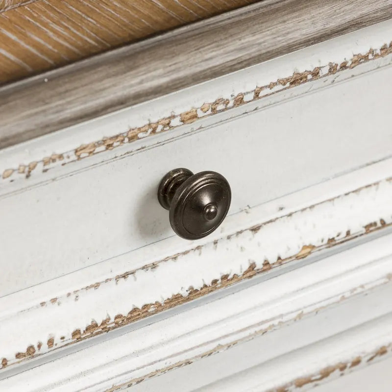 Scrivania in legno effetto invecchiato bianco antico – Stile rustico, mobili per ufficio a casa