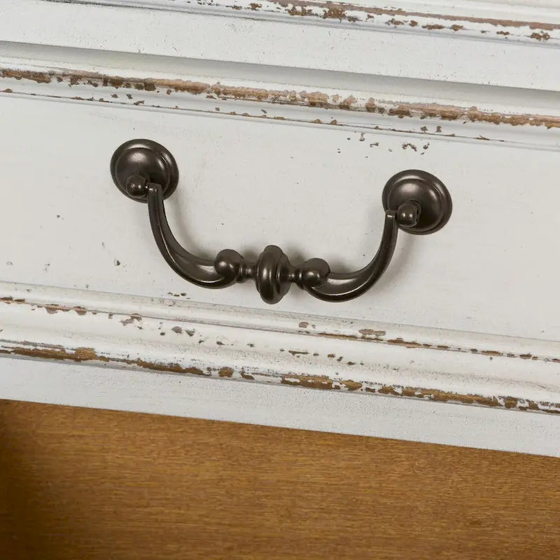 Scrivania in legno effetto invecchiato bianco antico – Stile rustico, mobili per ufficio a casa