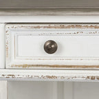 Scrivania in legno effetto invecchiato bianco antico – Stile rustico, mobili per ufficio a casa