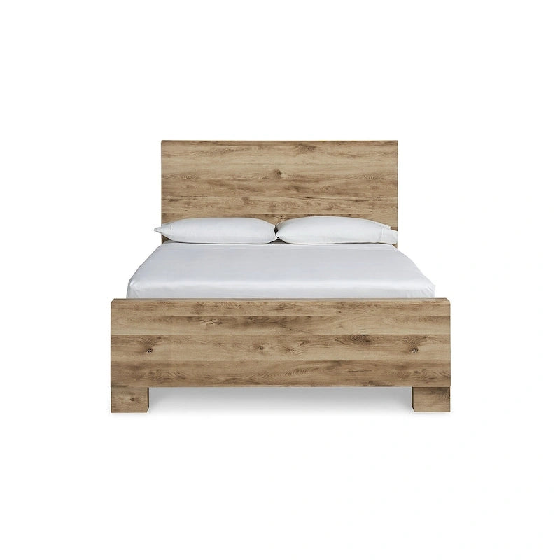 Letto a pannelli marrone chiaro – Struttura in legno massello, singolo/matrimoniale alla francese/matrimoniale/king size, mobili per camera da letto