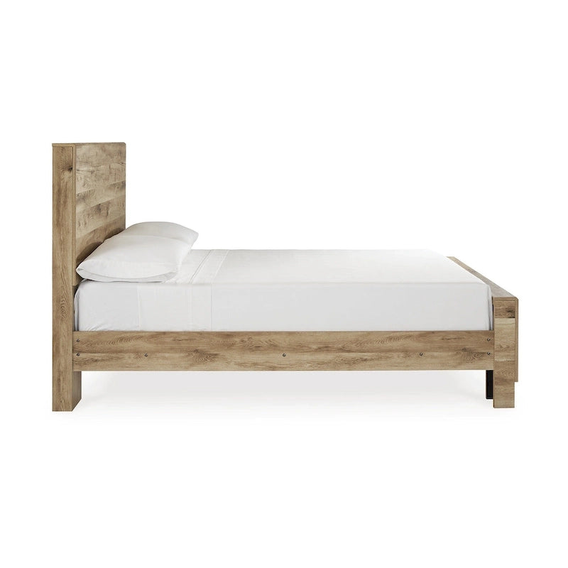 Letto a pannelli marrone chiaro – Struttura in legno massello, singolo/matrimoniale alla francese/matrimoniale/king size, mobili per camera da letto