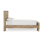 Letto a pannelli marrone chiaro – Struttura in legno massello, singolo/matrimoniale alla francese/matrimoniale/king size, mobili per camera da letto