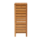 Mobiletto da Bagno in Bambù Massiccio con 3 Ripiani e Anta – 33 cm L x 28 cm P x 72 cm A, Finitura Naturale